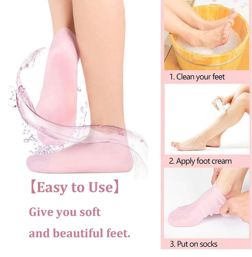 Silicone Gel Heel Socks Anti Slip For Dry Cracked Feet